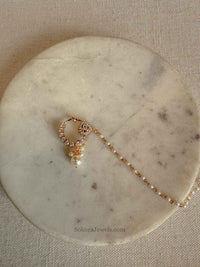 Small Kundan & Diamante Nose Ring - Slide Type - SOKORA JEWELSSmall Kundan & Diamante Nose Ring - Slide Type