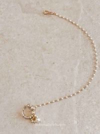 Small Kundan & Diamante Nose Ring - Slide Type - SOKORA JEWELSSmall Kundan & Diamante Nose Ring - Slide Type