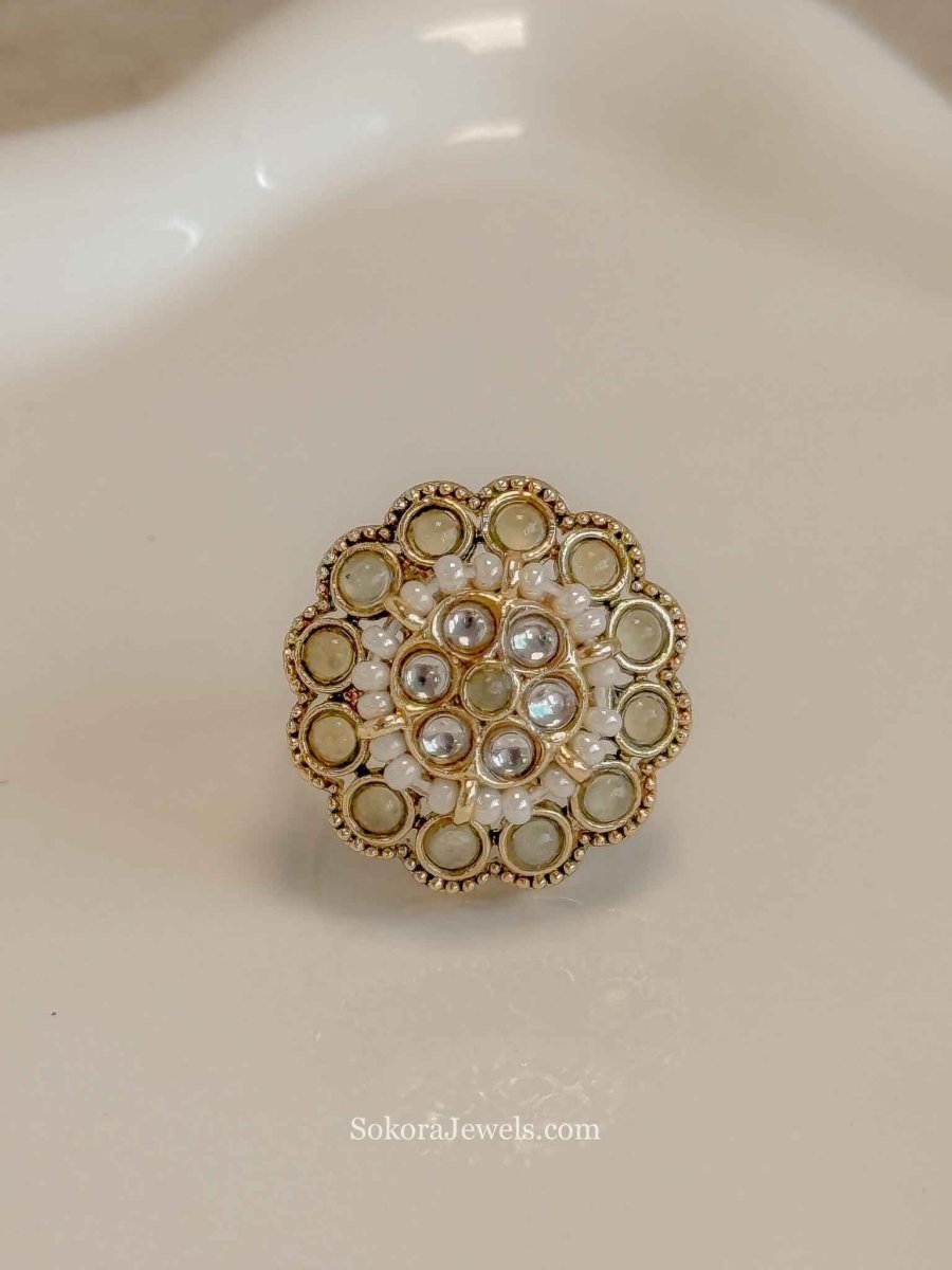 Small Kundan Mandala Ring - SOKORA JEWELSSmall Kundan Mandala RingRING