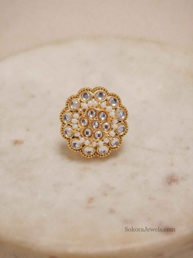 Small Kundan Mandala Ring - SOKORA JEWELSSmall Kundan Mandala RingRING