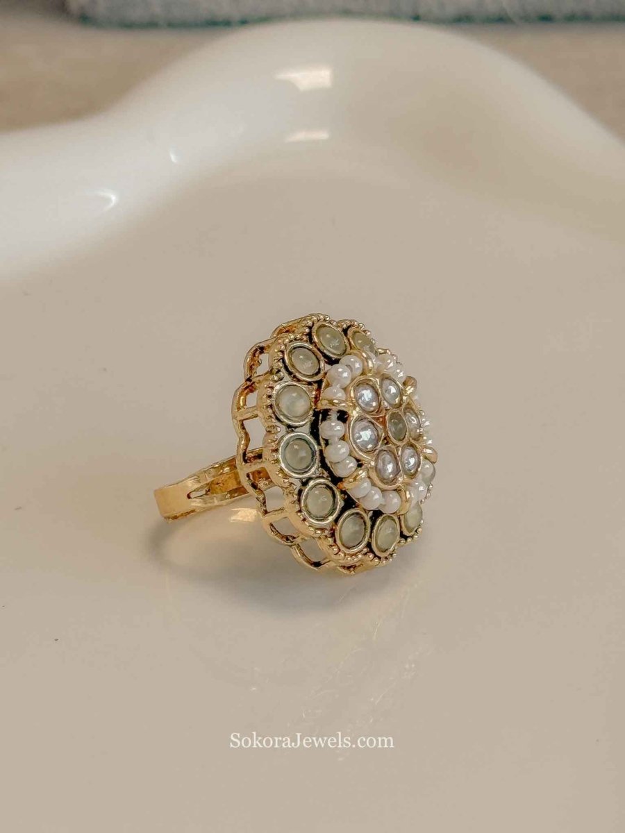 Small Kundan Mandala Ring - SOKORA JEWELSSmall Kundan Mandala RingRING
