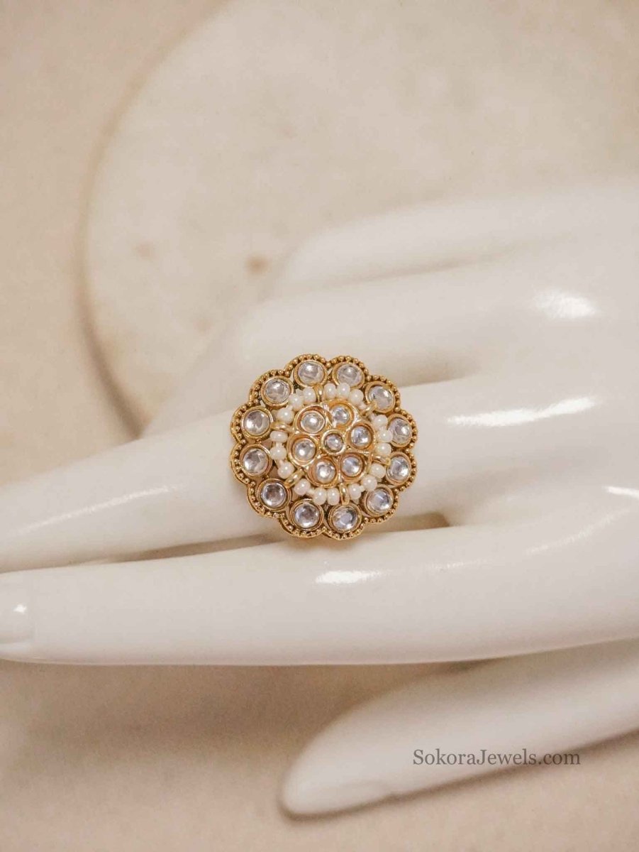 Small Kundan Mandala Ring - SOKORA JEWELSSmall Kundan Mandala RingRING