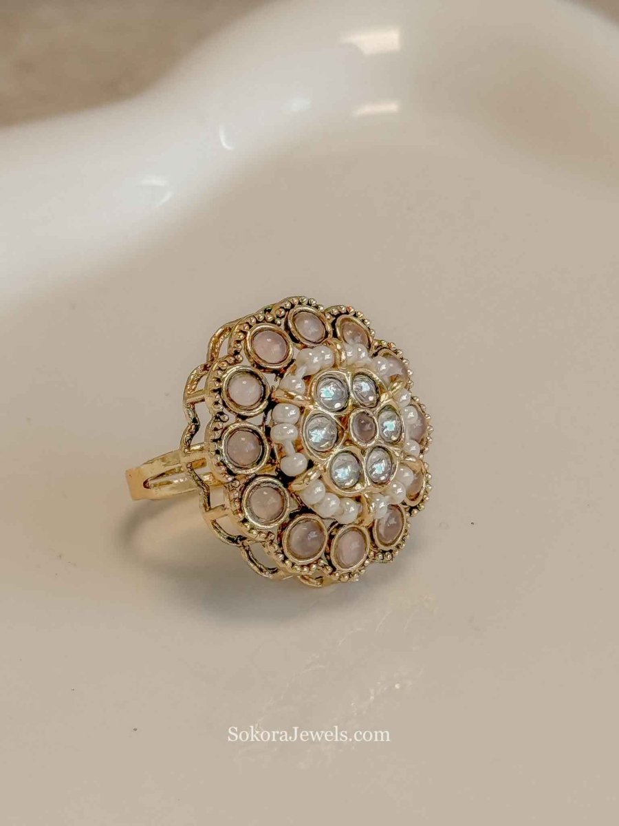 Small Kundan Mandala Ring - SOKORA JEWELSSmall Kundan Mandala RingRING