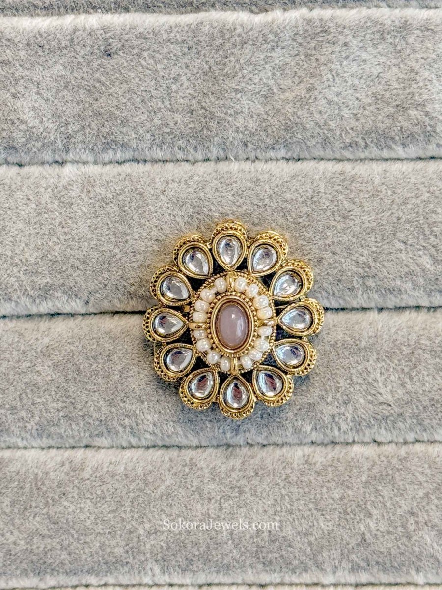 Small Kundan Oval Rings - SOKORA JEWELSSmall Kundan Oval RingsRING