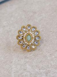 Small Kundan Oval Rings - SOKORA JEWELSSmall Kundan Oval RingsRING