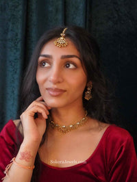 Small Kundan Vine Necklace set - SOKORA JEWELSSmall Kundan Vine Necklace set