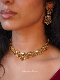 Small Kundan Vine Necklace set - SOKORA JEWELSSmall Kundan Vine Necklace set