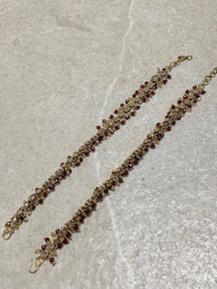 Small Length Anklets - Maroon - SOKORA JEWELSSmall Length Anklets - Maroon