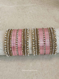 Small Light Pink and Gold Bangle Set - SOKORA JEWELSSmall Light Pink and Gold Bangle SetBANGLES