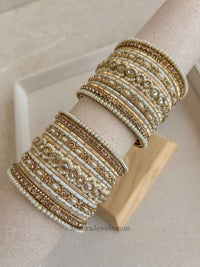 Small Luxury Pearly Bangle Set - 4 Colour Options - SOKORA JEWELSSmall Luxury Pearly Bangle Set - 4 Colour OptionsBANGLES