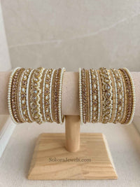Small Luxury Pearly Bangle Set - 4 Colour Options - SOKORA JEWELSSmall Luxury Pearly Bangle Set - 4 Colour OptionsBANGLES