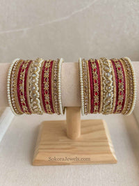 Small Luxury Pearly Bangle Set - 4 Colour Options - SOKORA JEWELSSmall Luxury Pearly Bangle Set - 4 Colour OptionsBANGLES