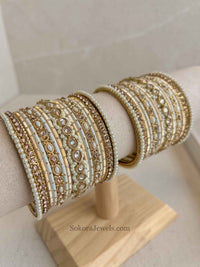 Small Luxury Pearly Bangle Set - 4 Colour Options - SOKORA JEWELSSmall Luxury Pearly Bangle Set - 4 Colour OptionsBANGLES
