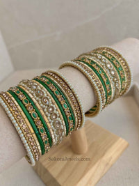 Small Luxury Pearly Bangle Set - 4 Colour Options - SOKORA JEWELSSmall Luxury Pearly Bangle Set - 4 Colour OptionsBANGLES