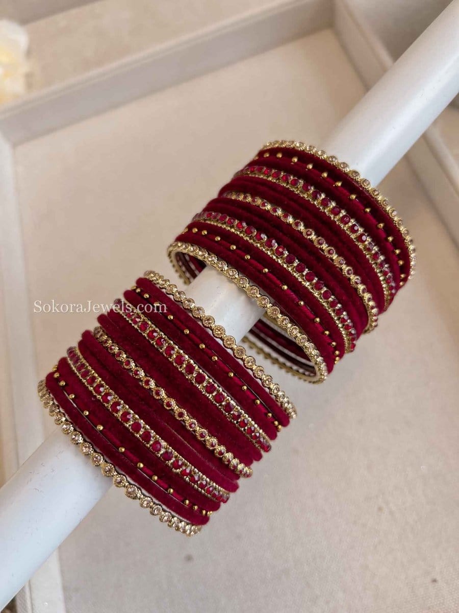 Small Maroon Bangle set - SOKORA JEWELSSmall Maroon Bangle setBANGLES
