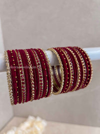 Small Maroon Bangle set - SOKORA JEWELSSmall Maroon Bangle setBANGLES