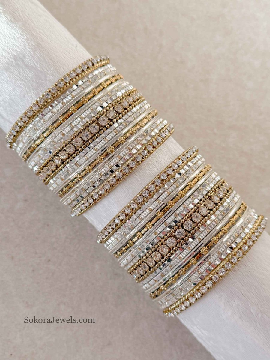 Small Moon Shimmer Bangle set - SOKORA JEWELSSmall Moon Shimmer Bangle setBANGLES