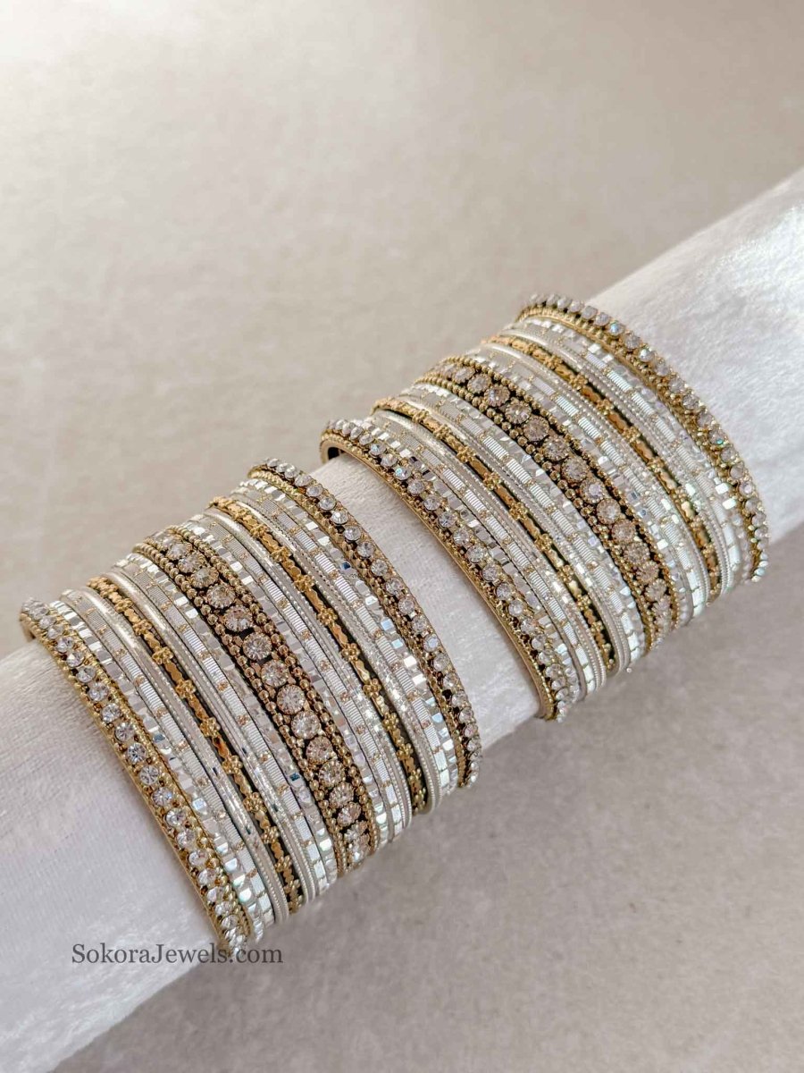 Small Moon Shimmer Bangle set - SOKORA JEWELSSmall Moon Shimmer Bangle setBANGLES