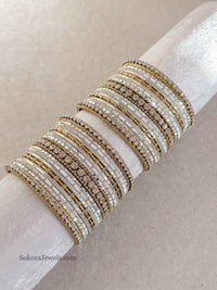 Small Moon Shimmer Bangle set - SOKORA JEWELSSmall Moon Shimmer Bangle setBANGLES