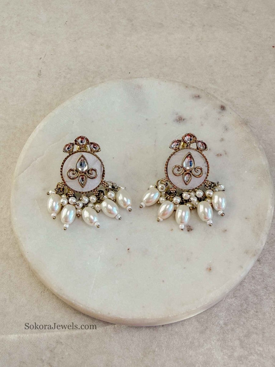 Small Mother of Pearl Earrings - SOKORA JEWELSSmall Mother of Pearl Earrings