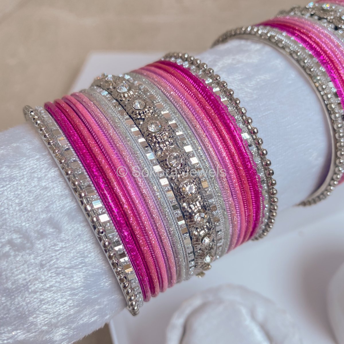 Small Ombre Set - Silver/Pinks - SOKORA JEWELSSmall Ombre Set - Silver/PinksBANGLES