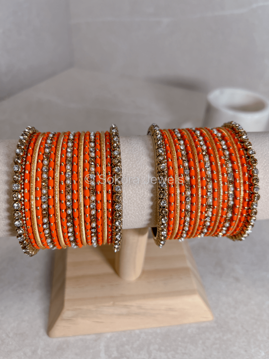 Small Orange Bangle set - SOKORA JEWELSSmall Orange Bangle setBANGLES