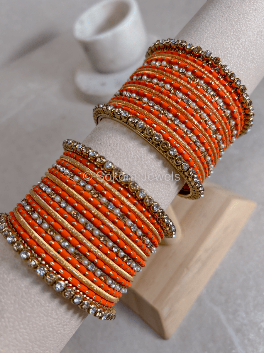 Small Orange Bangle set - SOKORA JEWELSSmall Orange Bangle setBANGLES