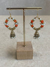 Small Orange Jhumka Hoops - SOKORA JEWELSSmall Orange Jhumka Hoops