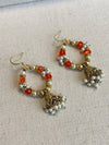 Small Orange Jhumka Hoops - SOKORA JEWELSSmall Orange Jhumka Hoops