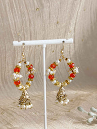 Small Orange Jhumka Hoops - SOKORA JEWELSSmall Orange Jhumka Hoops