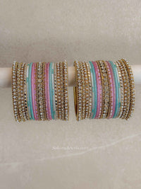 Small Pastel Bangle Set – Pink & Blue Stack - SOKORA JEWELSSmall Pastel Bangle Set – Pink & Blue StackBANGLES