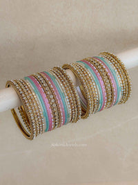 Small Pastel Bangle Set – Pink & Blue Stack - SOKORA JEWELSSmall Pastel Bangle Set – Pink & Blue StackBANGLES