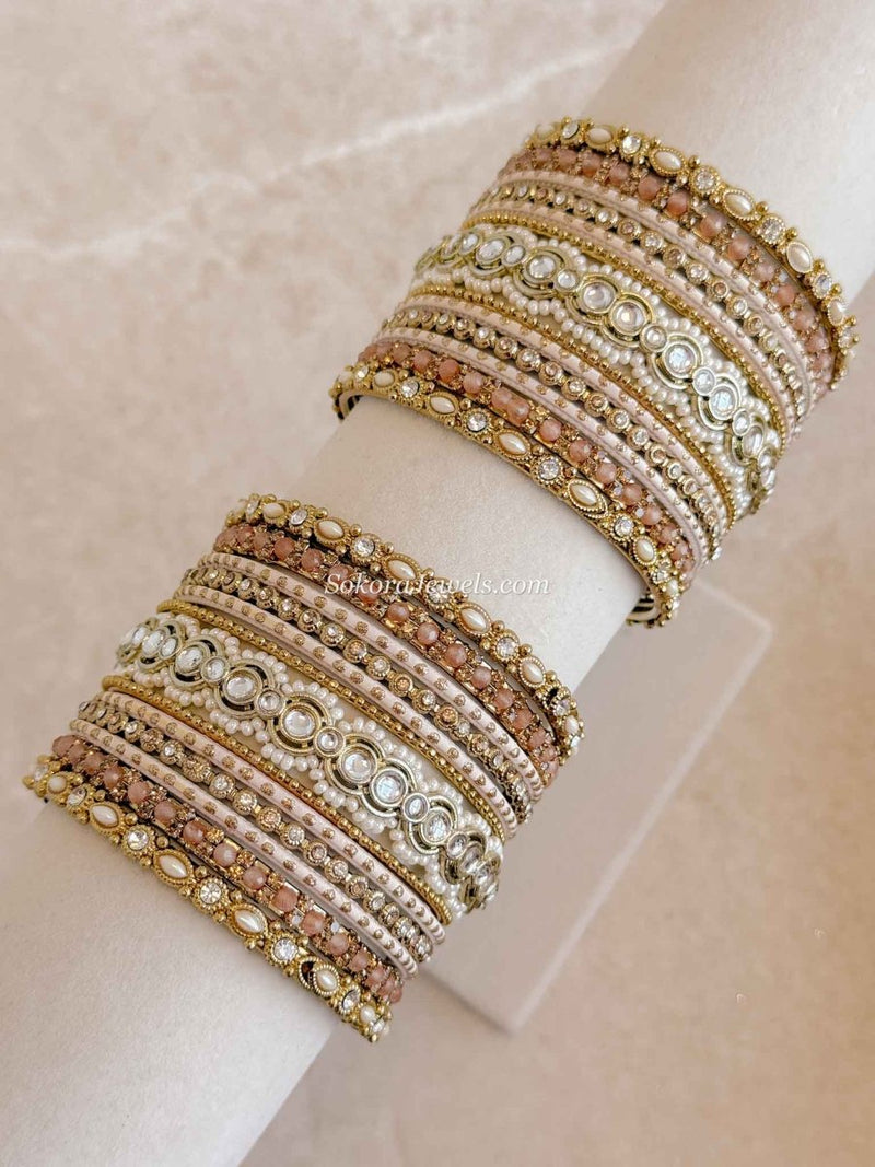 Small Peach Bangle set - SOKORA JEWELSSmall Peach Bangle setBANGLES