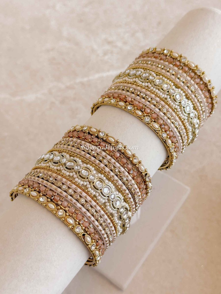 Small Peach Bangle set - SOKORA JEWELSSmall Peach Bangle setBANGLES