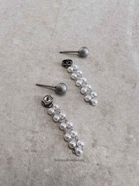 Small Pearl Chain Stud Earrings - 2 Colour Options - SOKORA JEWELSSmall Pearl Chain Stud Earrings - 2 Colour Optionsstuds and tops