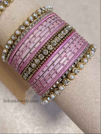 Small Pink Glitter Bangle set - SOKORA JEWELSSmall Pink Glitter Bangle setBANGLES