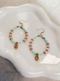 Small Pink & Mint Hoops - SOKORA JEWELSSmall Pink & Mint Hoops