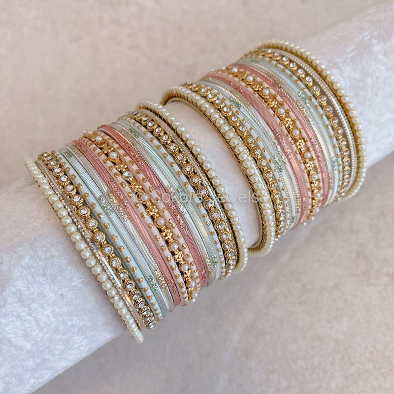 Small Pink Posy Bangle set - SOKORA JEWELSSmall Pink Posy Bangle setBANGLES