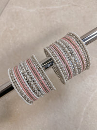 Small Pink & Silver Bangle set - SOKORA JEWELSSmall Pink & Silver Bangle setBANGLES