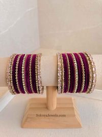 Small Purple Velvet Bangle set - SOKORA JEWELSSmall Purple Velvet Bangle setBANGLES