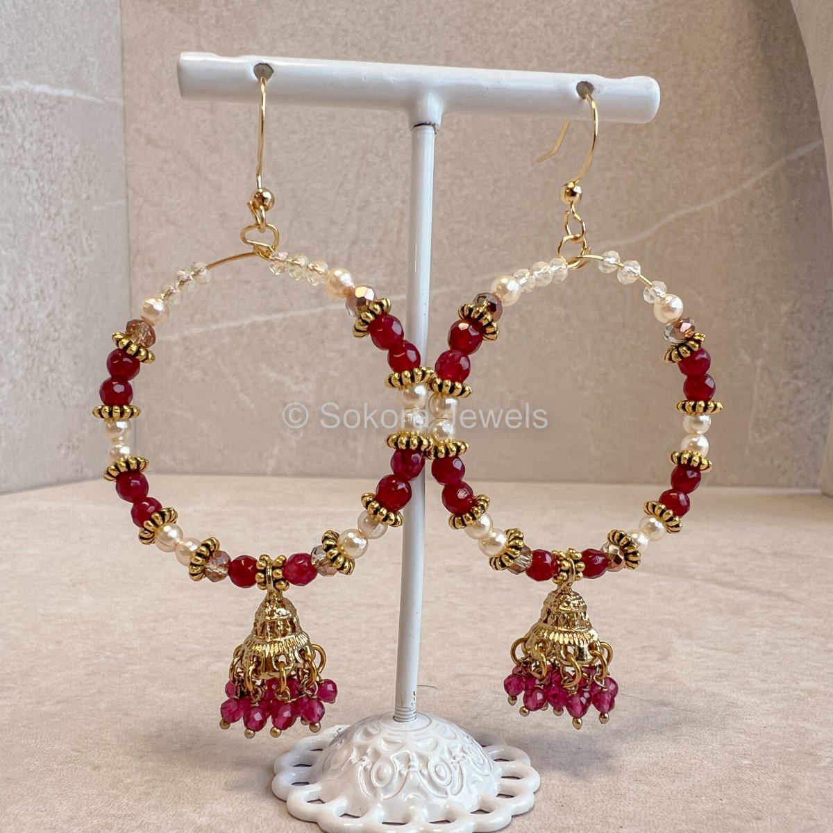 Small Ruby Hoops - SOKORA JEWELSSmall Ruby Hoops