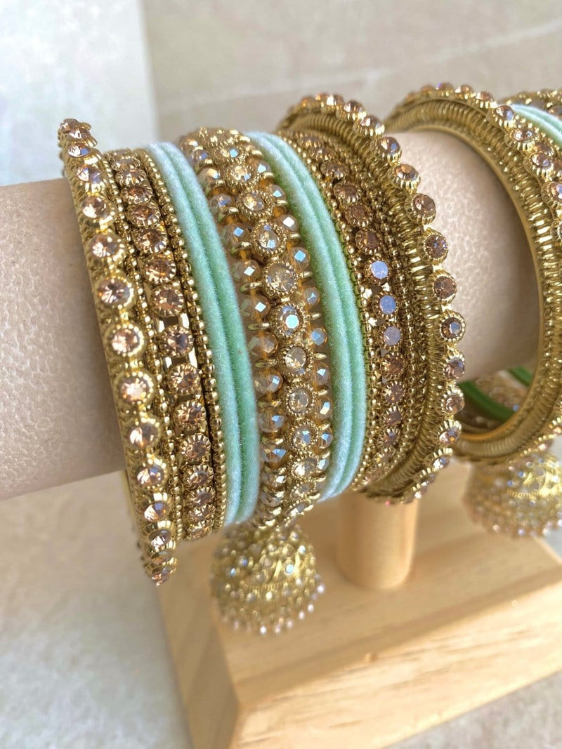 Small Shimmer Crystal Bangle Set - 9 Colour Options - SOKORA JEWELSSmall Shimmer Crystal Bangle Set - 9 Colour OptionsBANGLES