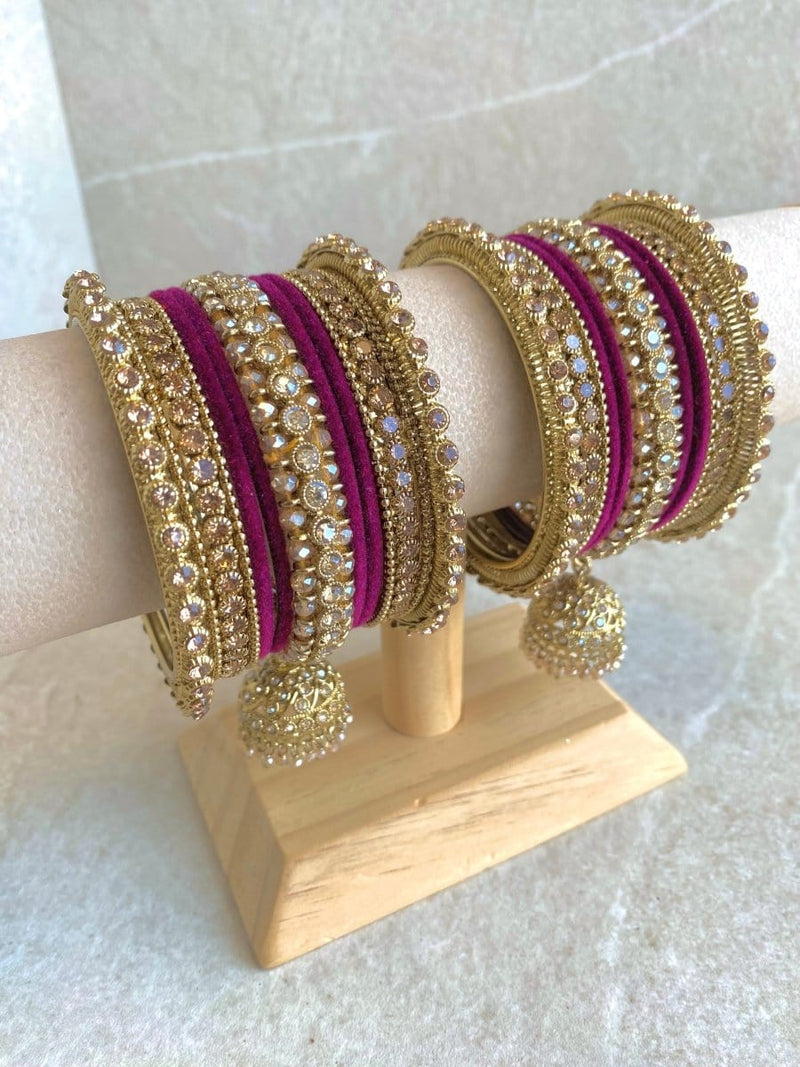 Small Shimmer Crystal Bangle Set - 9 Colour Options - SOKORA JEWELSSmall Shimmer Crystal Bangle Set - 9 Colour OptionsBANGLES