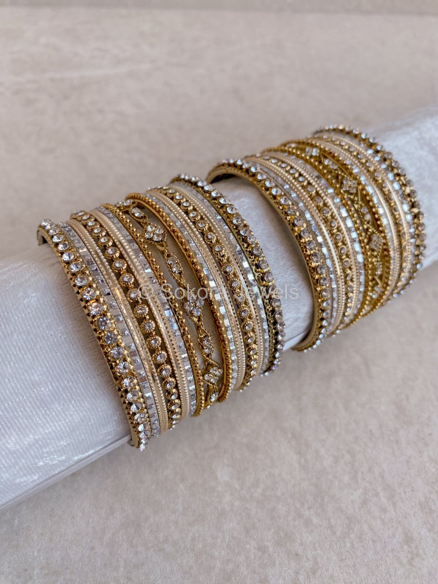 Small Shimmery Bangle Set - SOKORA JEWELSSmall Shimmery Bangle SetBANGLES