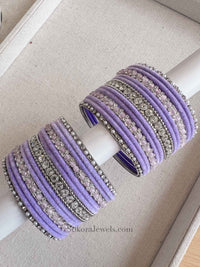 Small Silver & Lilac Bangle Set - SOKORA JEWELSSmall Silver & Lilac Bangle SetBANGLES