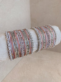 Small Silver Ombre Bangle Set - Light Pinks - SOKORA JEWELSSmall Silver Ombre Bangle Set - Light PinksBANGLES