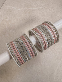 Small Silver, Pink & Blue Bangle set - SOKORA JEWELSSmall Silver, Pink & Blue Bangle setBANGLES