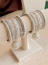 Small Silver Shimmer Crystal Bangle Set - SOKORA JEWELSSmall Silver Shimmer Crystal Bangle SetBANGLES
