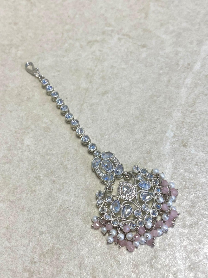Small Silver Tikka - Pink - SOKORA JEWELSSmall Silver Tikka - Pink