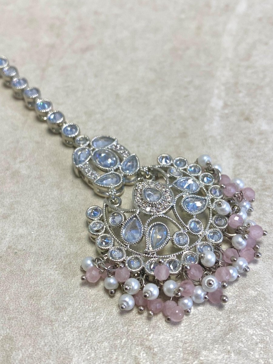 Small Silver Tikka - Pink - SOKORA JEWELSSmall Silver Tikka - Pink